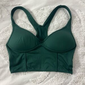 PINK Victoria's Secret Longline Racerback Sports Bra - Forest Green